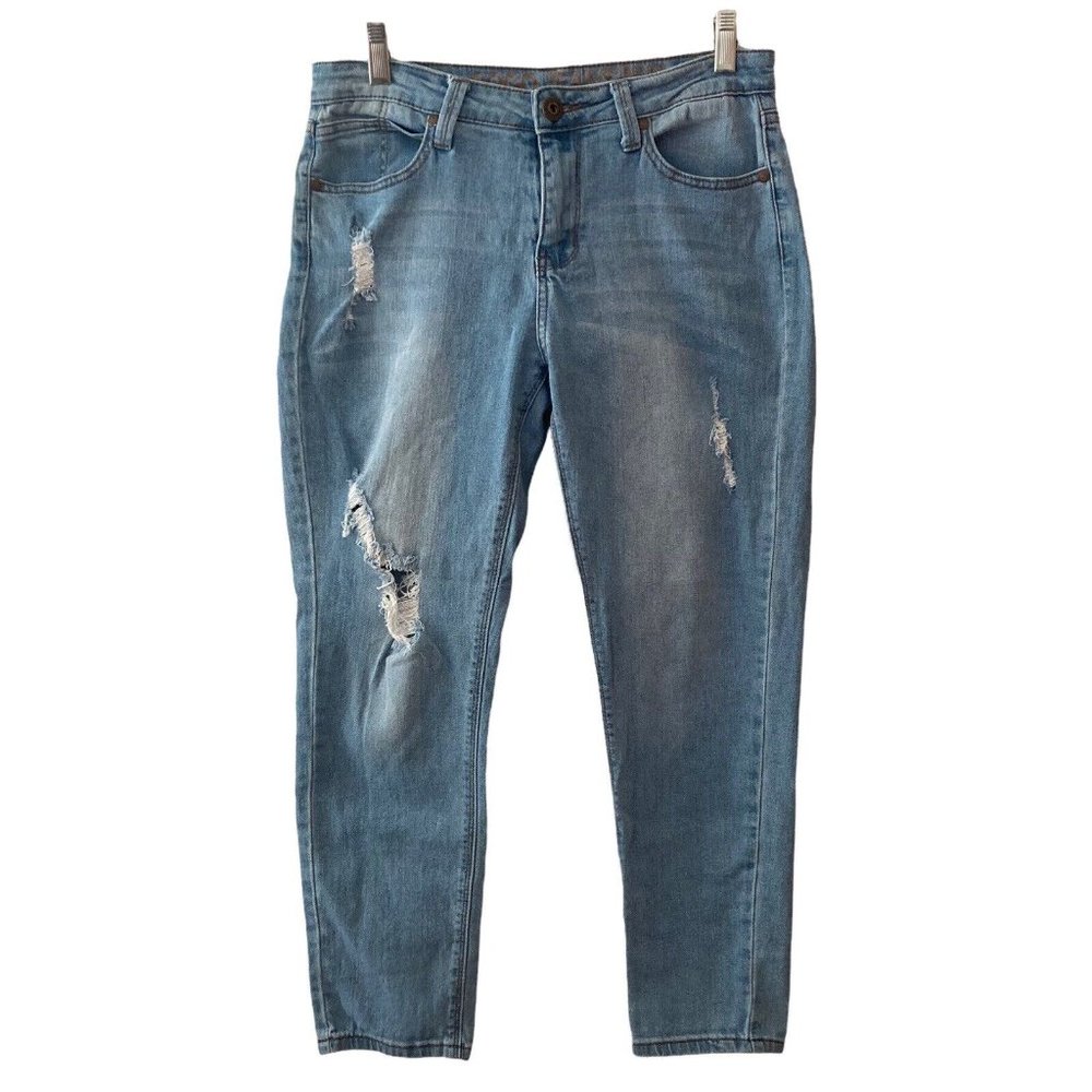 Gogo Jeans High Rise Ankle Distressed Light Wash Stretch Womens Size juniors 7